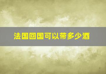 法国回国可以带多少酒