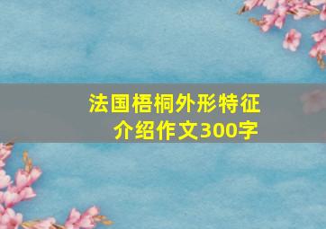 法国梧桐外形特征介绍作文300字