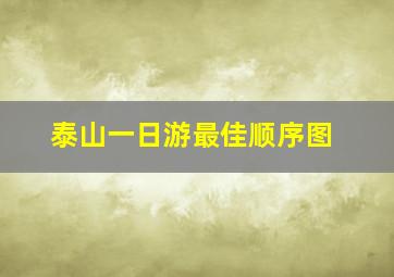 泰山一日游最佳顺序图