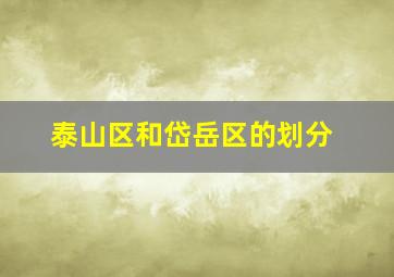 泰山区和岱岳区的划分