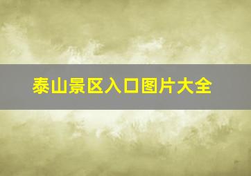 泰山景区入口图片大全