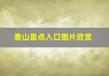 泰山景点入口图片欣赏