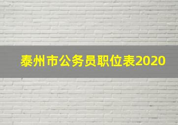 泰州市公务员职位表2020