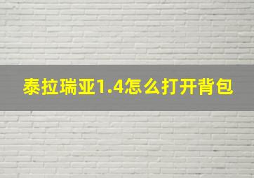 泰拉瑞亚1.4怎么打开背包