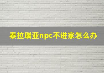 泰拉瑞亚npc不进家怎么办