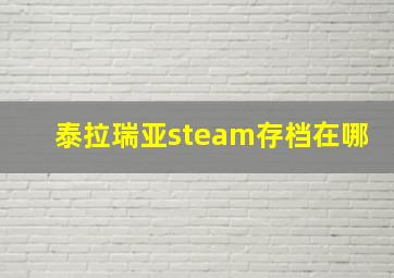 泰拉瑞亚steam存档在哪