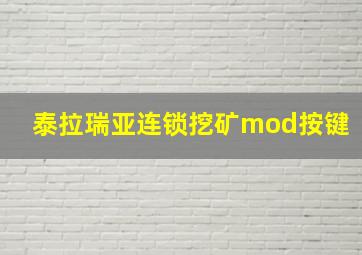 泰拉瑞亚连锁挖矿mod按键