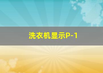 洗衣机显示P-1