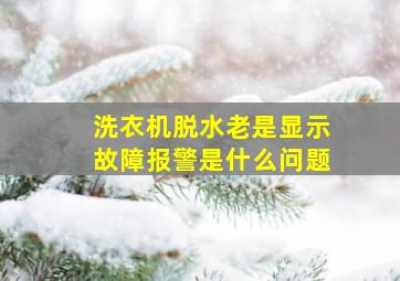 洗衣机脱水老是显示故障报警是什么问题