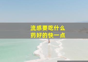 流感要吃什么药好的快一点