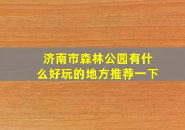 济南市森林公园有什么好玩的地方推荐一下