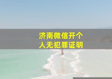 济南微信开个人无犯罪证明