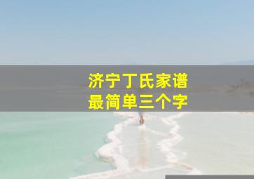 济宁丁氏家谱最简单三个字