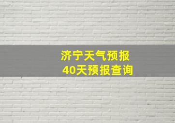 济宁天气预报40天预报查询