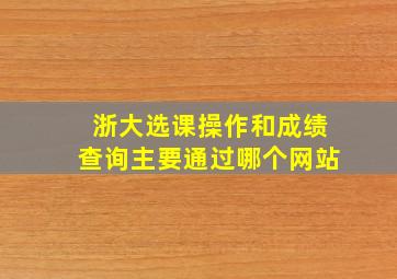 浙大选课操作和成绩查询主要通过哪个网站