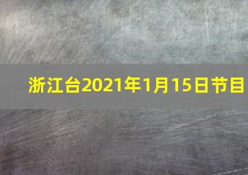 浙江台2021年1月15日节目