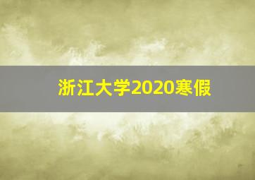 浙江大学2020寒假