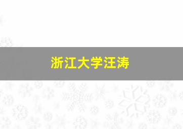 浙江大学汪涛