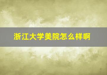 浙江大学美院怎么样啊