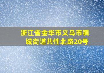 浙江省金华市义乌市稠城街道共性北路20号