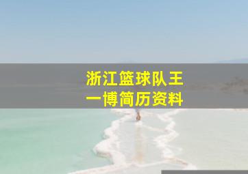 浙江篮球队王一博简历资料