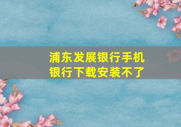 浦东发展银行手机银行下载安装不了