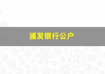 浦发银行公户