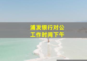 浦发银行对公工作时间下午