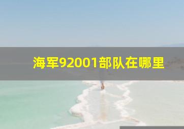 海军92001部队在哪里