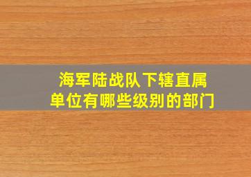 海军陆战队下辖直属单位有哪些级别的部门