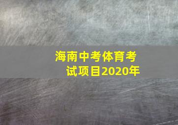 海南中考体育考试项目2020年