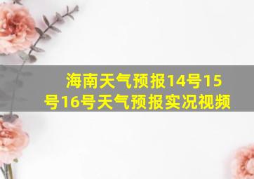 海南天气预报14号15号16号天气预报实况视频