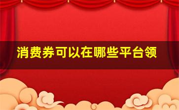 消费券可以在哪些平台领