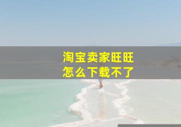 淘宝卖家旺旺怎么下载不了