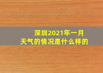 深圳2021年一月天气的情况是什么样的