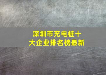 深圳市充电桩十大企业排名榜最新