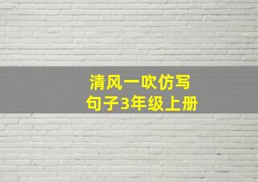 清风一吹仿写句子3年级上册