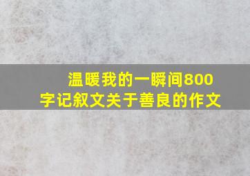 温暖我的一瞬间800字记叙文关于善良的作文