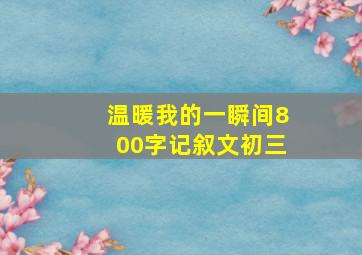 温暖我的一瞬间800字记叙文初三