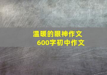 温暖的眼神作文600字初中作文