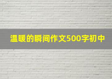 温暖的瞬间作文500字初中