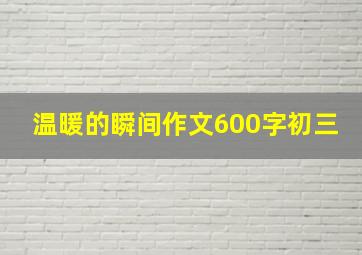 温暖的瞬间作文600字初三