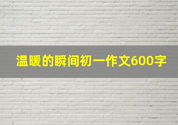 温暖的瞬间初一作文600字