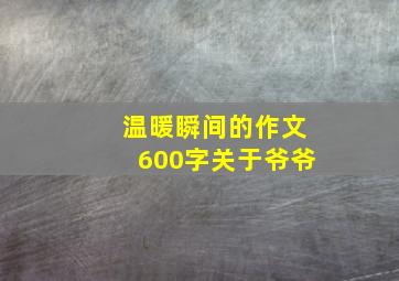 温暖瞬间的作文600字关于爷爷