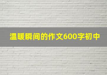 温暖瞬间的作文600字初中