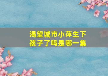 渴望城市小萍生下孩子了吗是哪一集