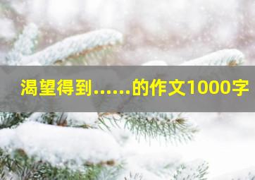 渴望得到......的作文1000字