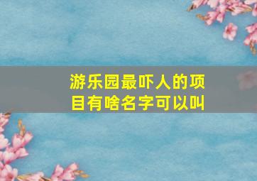 游乐园最吓人的项目有啥名字可以叫