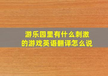 游乐园里有什么刺激的游戏英语翻译怎么说