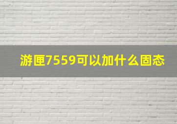 游匣7559可以加什么固态